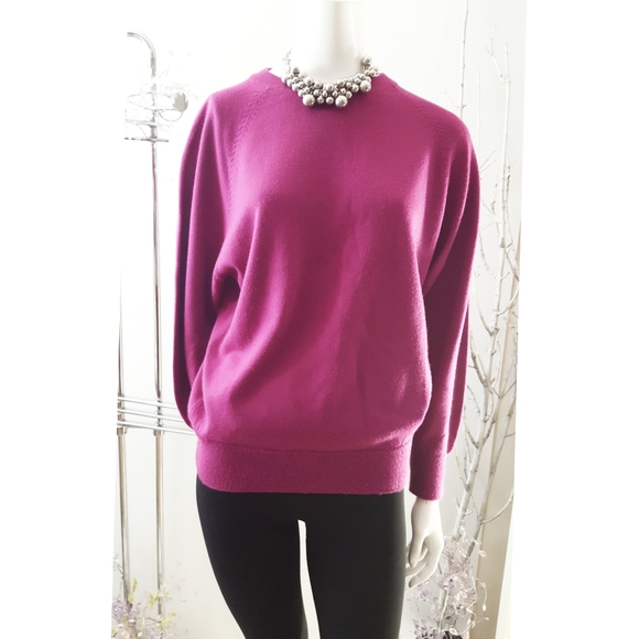 🔖Fuchsia |Crew Neck|Long Sleeve|Lightweight Knit Top - Picture 1 of 8